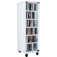 VCM Bois CD DVD Stand Étagère Armoire Étagère sur pied Roulettes pivotantes Valenza Porte en verre Bois CD DVD Stand Étagère Armoire Étagère sur pied Roulettes pivotantes Valenza Porte en verre