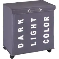 Wenko Panier à linge - Trivo - 3 compartiments - Avec couvercle - 116 L - gris