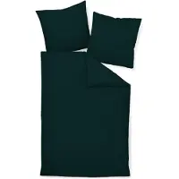 Janine Mako-Satin linge de lit 135X200,80x80 2 pièces Colors 31001-98-500 noir