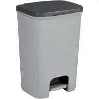 Curver Poubelle à Pédale 40 L 38 X 33 X H55 Cm Gris-anthracite - Essentials -
