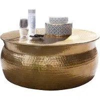 Wohnling Table basse KARAM 75x31x75 cm aluminium or Table d'appoint