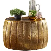 Wohnling Table basse JAMAL 60x36x60 cm aluminium or Table d'appoint
