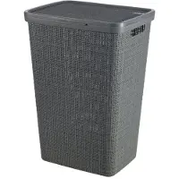 Curver Jute - Boîte à linge - Gris foncé - 58L - 43x34x58,2cm - Plastique