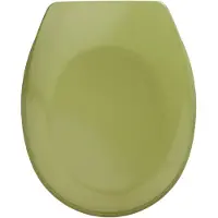 Wenko Siège de WC Bergamo Vert mousse Acier inoxydable Toilettes Lunettes de WC Salle de bains WC visiteurs