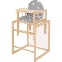 Roba Chaise haute combinée en bois Little Stars, nature