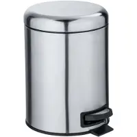 Wenko Leman seau à cosmétique 5,0 l argent, mat, Poubelle, Argent