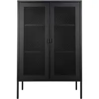 House Nordic Meuble d'exposition Melbourne noir avec porte en maille