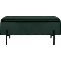 House Nordic Canapé Watford avec rangement velours vert, noir.