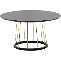 Wohnling Table basse ronde 80x80x42 cm table basse noir or métal moderne |