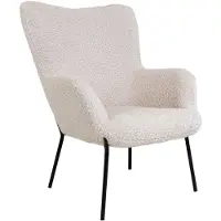 House Nordic Chaise Glasgow blanche : Faux cuir, pieds noirs | HN1090