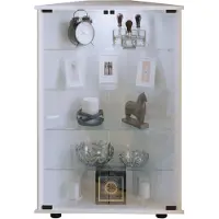Hioshop Bois verre vitrine vitrine de collection en verre vitrine d'angle vitrine stand Vecko L Bois verre vitrine vitrine de collection en verre vitrine d'angle vitrine stand Vecko L