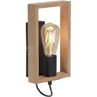 JUST LIGHT Applique, bois naturel, noir, H 27 cm