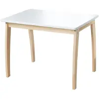 Roba Table pour enfant en bois massif - - Plateau MDF laqué blanc - HxLxP : 56 x 76 x 52 cm - Meuble bébé