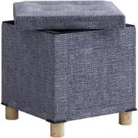 Hioshop Tissu Coffre de siège Banc Coffre Boîte de rangement Cube Sizos M Tissu Coffre de siège Banc Coffre Boîte de rangement Cube Sizos M