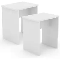 VCM Lot de 2 tabourets en bois cube repose-pieds table d'appoint Esal Lot de 2 tabourets en bois cube repose-pieds table d'appoint Esal