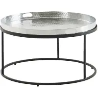 Wohnling Table basse en fer forgé 62x62x36 cm table basse en aluminium noir argenté |