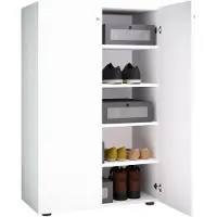 VCM XL bois Grande armoire à chaussures Étagère à chaussures Grande botte Meuble d'entrée Lona 5 compartiments