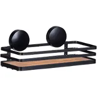 Wenko Support mural Static-Loc collection Alba pour salle de bain - Noir et bois