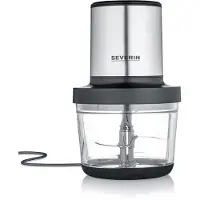 Severin KM 3867 hachoir électrique 1 L 400 W Noir, Argent, Transparent