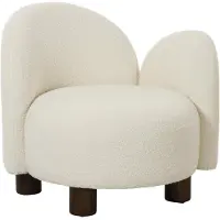 House Nordic Honolulu White Bouclé Lounge Chair - Left-Facing (Chaise longue en bouclette blanche Honolulu)