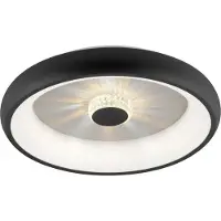 JUST LIGHT Plafonnier rond Vertigo noir Ø 46,5cm