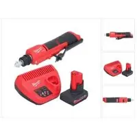 Milwaukee M12 FTB-501 Gratte-pneu sans fil 12 V 7/16" Hex Brushless + 1x batterie 5.0 Ah + chargeur (Meuleuse droite)