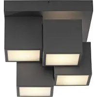 JUST LIGHT Plafonnier LED TETRIS, blanc chaud, 17 W, noir, 14114-18