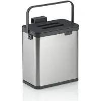 kela Poubelle, corbeille à papier, pour GFT, inox, plastique, noir, gris, 2,1 L, | Plata