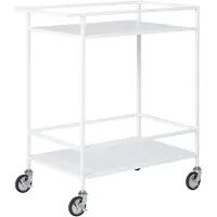 House Nordic Vita module de cuisine sur roulettes chariot de bar 2 étagères blanc.