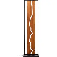 Brilliant Lampadaire design Thunder noir avec du bois