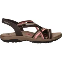SKECHERS Reggae Slim - Simply Stretch Sandalen Plat - Donkerbruin - Maat 38