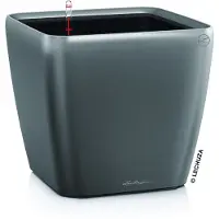 Lechuza Jardinière de table QUADRO LS 21 ALL-IN-ONE Charbon métallique