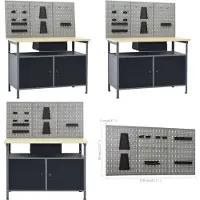 vidaXL Établi avec 3 panneaux à outils