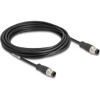 DeLOCK M12 Kabel D-kodiert 4 Pin Stecker zu Stecker PVC 5 m