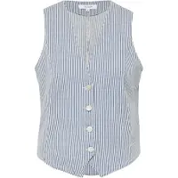 Comma casual identity Gilet de costume bleu denim / blanc