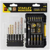 Stanley Jeu de forets béton et embouts de vissage Fatmax 19 pièces, STA88554-XJ