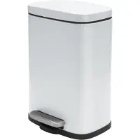 Spirella poubelle cosmétique 5 litres en inox avec abaissement automatique et seau intérieur "Akira" Poubelle de salle de bain Softclose Poubelle blanche