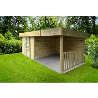 Solid Abri de jardin Arhus 28 mm autoclave 3296 + 3263 X 2416