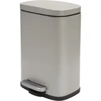 Spirella poubelle cosmétique 5 litres en inox avec abaissement automatique et seau intérieur "Akira" Salle de bain Poubelle Softclose taupe matt