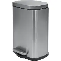 Spirella poubelle à cosmétique 5 litres en inox avec abaissement automatique et seau intérieur "Akira" Poubelle de salle de bain Softclose poubelle argent brossé
