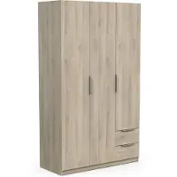 CBA Armoire 3 portes et 2 tiroirs Ghost - L119,4 cm