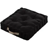 Stof Coussin De Sol Duo, Noir/Lin, 45x45x10cm, 100% Coton