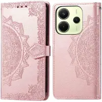 IMoshion Etui de télephone Mandala pour Xiaomi Redmi Note 14 (4G) - Rose Doré