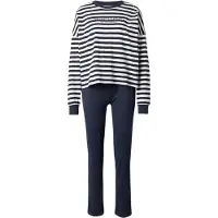 Marc O'Polo Pyjama 'Mix & Match' bleu foncé / blanc