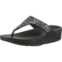 FitFlop pour femme. JE3-090 Sandales Lulu Cristal noir (38), 3 à 5 cm, Aucun, Casuel