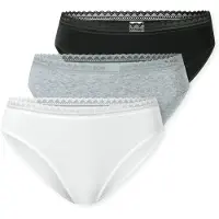 Schiesser Slip gris chiné / noir / blanc
