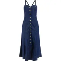 GUESS W5gk43d5n61 Sleeveless Midi Dress Bleu M Femme
