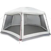 vidaXL Tente pour piscine avec toit amovible parois en filet gris 618x532cm