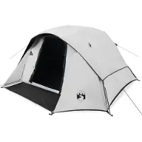 vidaXL Tente familiale 6 personnes Blanc Obscurci Etanche