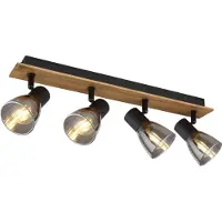 Globo Lighting Spot en bois brun foncé, 4x E14
